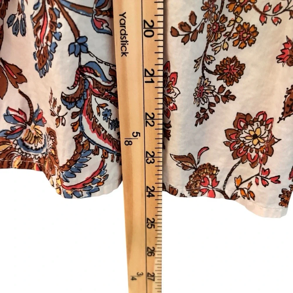 Old Navy Smocked Tank Top XL Boho Floral Crop Cami Adjustable Strap Ruffle Beach - Picture 5 of 8